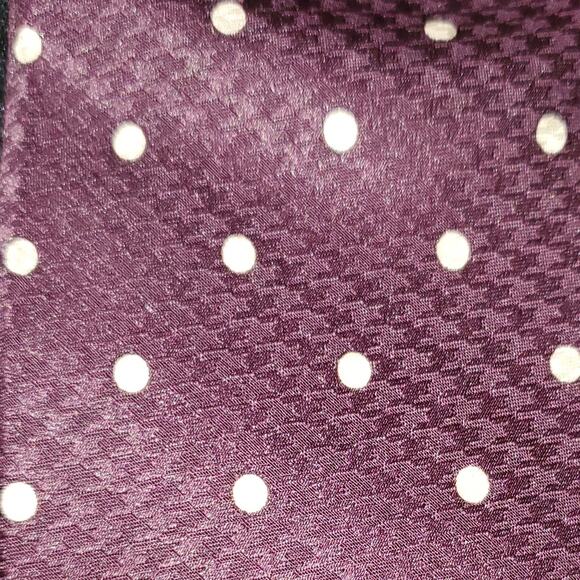 Cies Men's Tie Burgundy with Cream Polka Dots Neck Tie - Picture 2 of 2